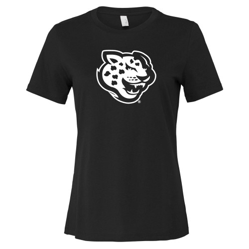  Bella + Canvas Womens Black Relaxed Cotton T Shirt - Souther University Jaguar Head