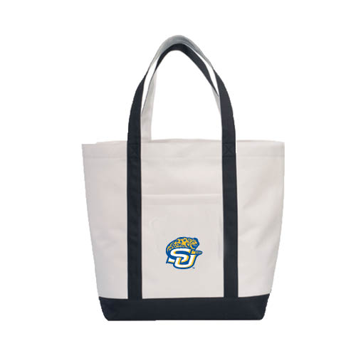  Contender White/Black Canvas Tote - Souther University Jaguar Head