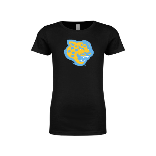  Next Level Girls Black Fashion Fit T Shirt - Souther University Jaguar Head