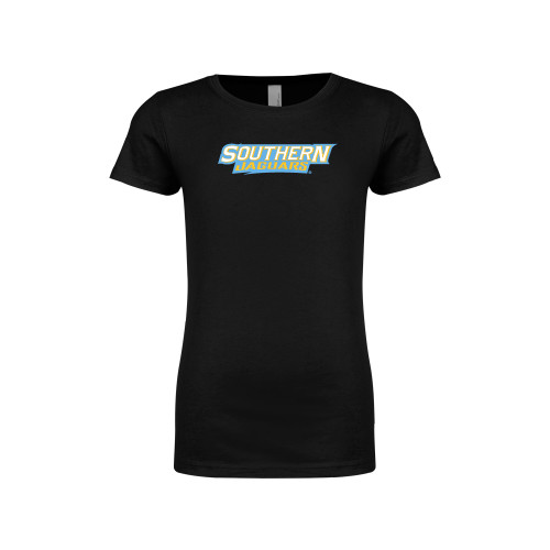  Next Level Girls Black Fashion Fit T Shirt - Southern Jaguars Wordmark