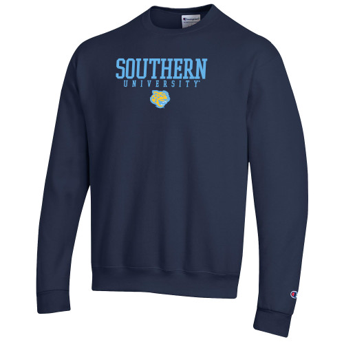  Champion Navy Fleece Crew - Souther University Stacked w/ Jaguar