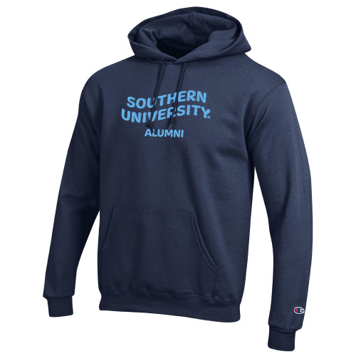  Champion Navy Fleece Hoodie - Southern University Alumni Bubble Graphic