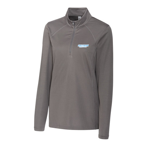  C&B Womens Titan Grey Clique Ice Pique Half Zip - Southern Jaguars Wordmark