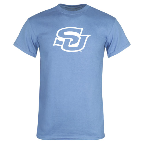  Light Blue T Shirt - Interlocking SU - Primary Athletics Mark