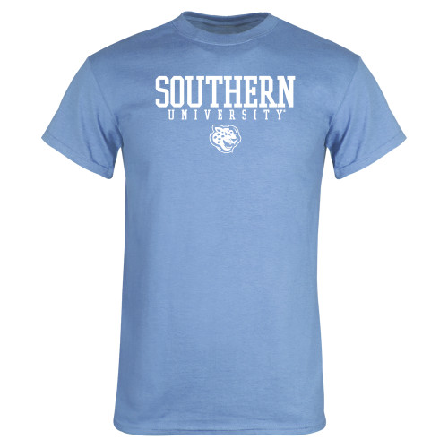  Light Blue T Shirt - Souther University Stacked w/ Jaguar