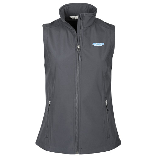  Womens Charcoal Core Softshell Vest - Southern Jaguars Wordmark