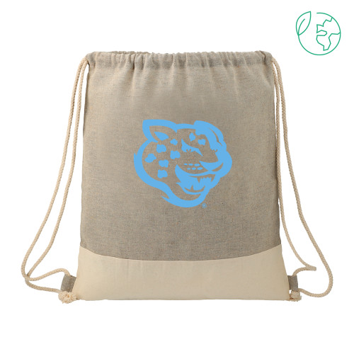  Split Recycled Cotton Grey/Natural Drawstring Bag - Souther University Jaguar Head