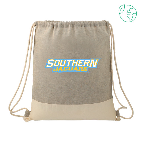  Split Recycled Cotton Grey/Natural Drawstring Bag - Southern Jaguars Wordmark