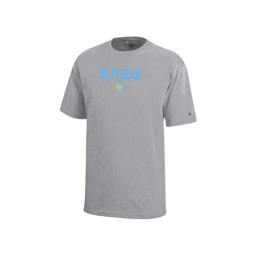  Champion Youth Grey Short Sleeve Tee - Souther University Stacked w/ Jaguar