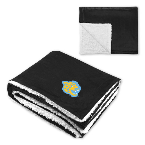  Super Soft Luxurious Black Sherpa Throw Blanket - Souther University Jaguar Head