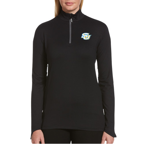  Callaway Womens Black 1/4 Zip Pullover - Interlocking SU - Primary Athletics Mark