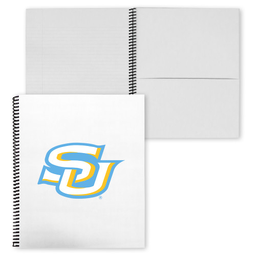  College Spiral Notebook w/Black Coil - Interlocking SU - Primary Athletics Mark
