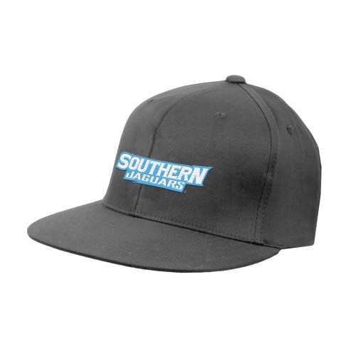  Charcoal Flat Bill Snapback Hat - Interlocking SU - Primary Athletics Mark
