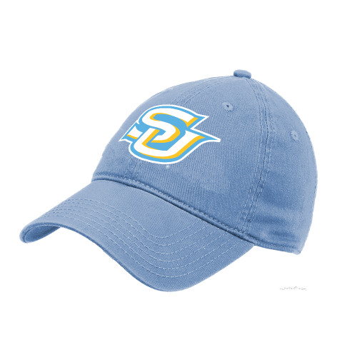  Light Blue Unstructured Adjustable Low Profile Hat - Interlocking SU - Primary Athletics Mark