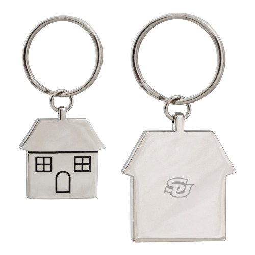  Silver House Key Holder - Interlocking SU - Primary Athletics Mark Engraved