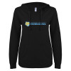 Thumbnail image for  ENZA Womens Black V Notch Raw Edge Fleece Hoodie