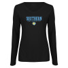 Thumbnail image for  Womens Black Long Sleeve V Neck Tee 