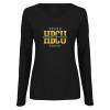 Thumbnail image for  Womens Black Long Sleeve V Neck Tee 