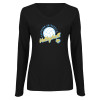 Thumbnail image for  Womens Black Long Sleeve V Neck Tee 
