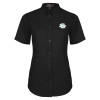 Thumbnail image for  Womens Black Twill Button Up Short Sleeve