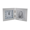 Thumbnail image for  Silver Two Tone Photo Frame w/Clock