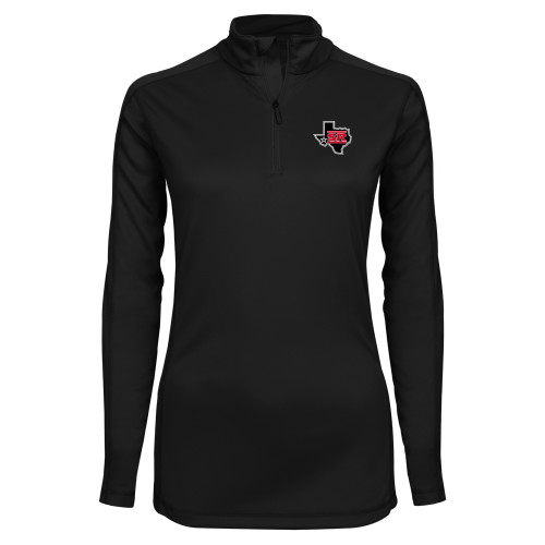  Syntrel Womens Black Interlock 1/4 Zip - Primary Mark