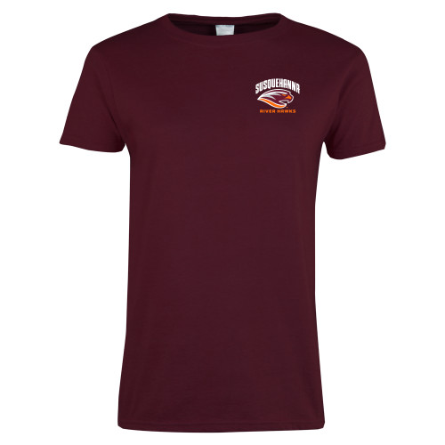  Womens Maroon Short Sleeve Tee - Primary Mark