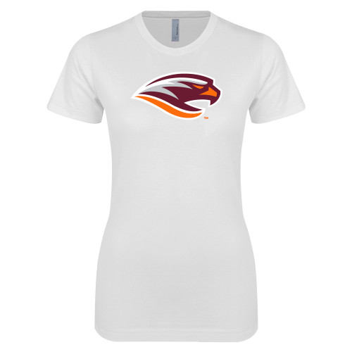 Next Level Womens White Boyfriend Tee - River Hawk