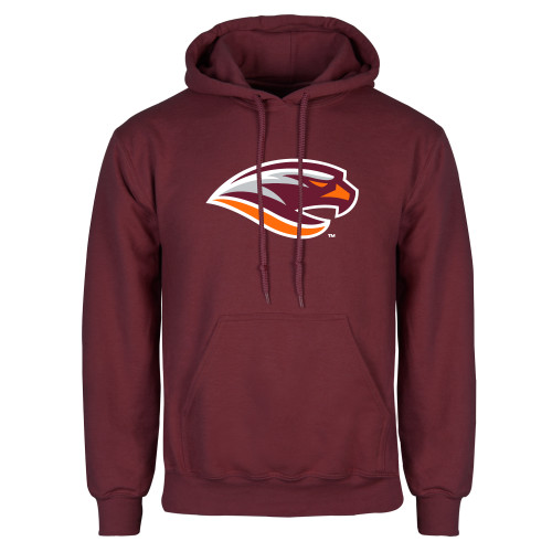  Maroon Fleece Hoodie - River Hawk