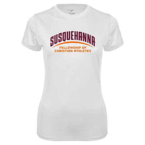  Womens White Performance Tee - Christian Athletes