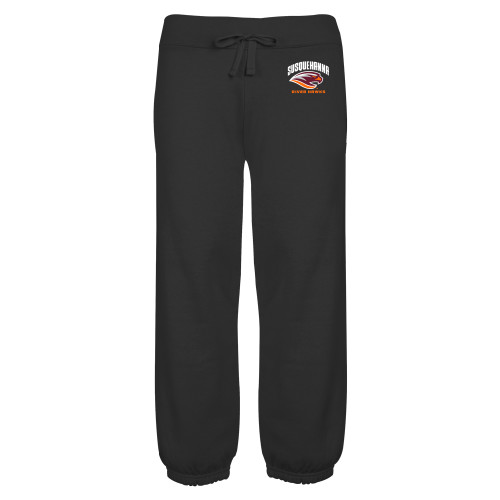  ENZA Womens Black Banded Fleece Capri - Primary Mark