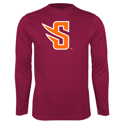  Maroon Performance Long Sleeve Shirt - S