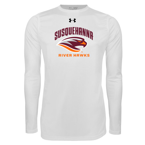  Under Armour White Long Sleeve Tech Tee - Primary Mark