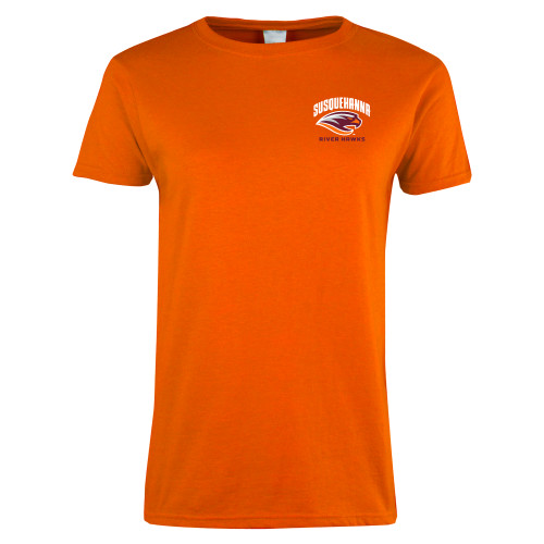  Womens Orange Short Sleeve Tee - Primary Mark