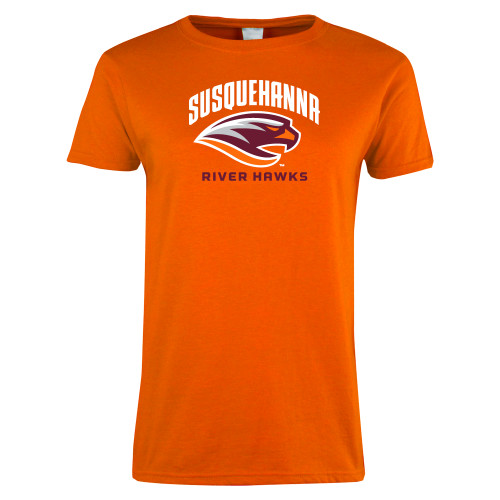  Womens Orange Short Sleeve Tee - Primary Mark