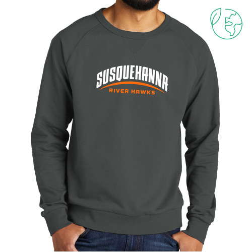  Allmade Dark Grey Organic French Terry Crewneck Sweatshirt - Arched Susquehanna