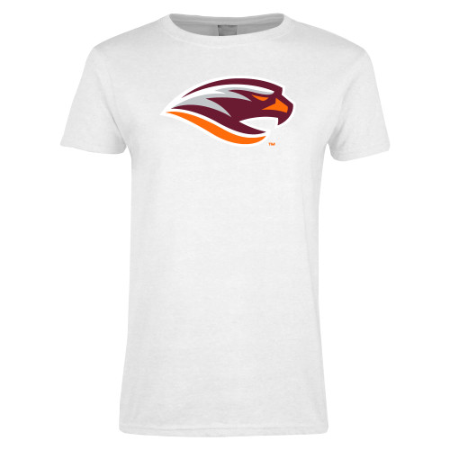  Womens White Short Sleeve Tee - River Hawk