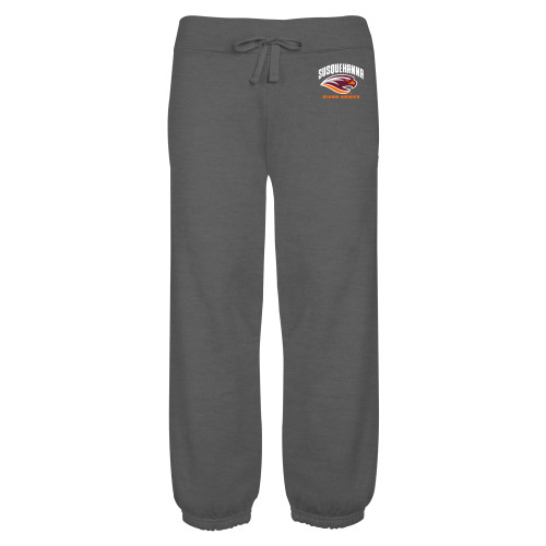  ENZA Womens Dark Heather Banded Fleece Capri - Primary Mark