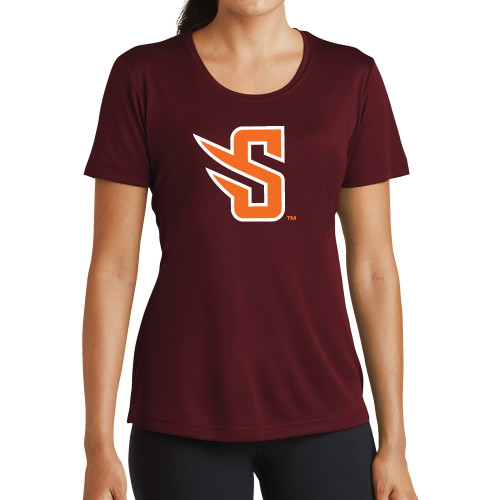  Womens Maroon Performance Short Sleeve Tee - S