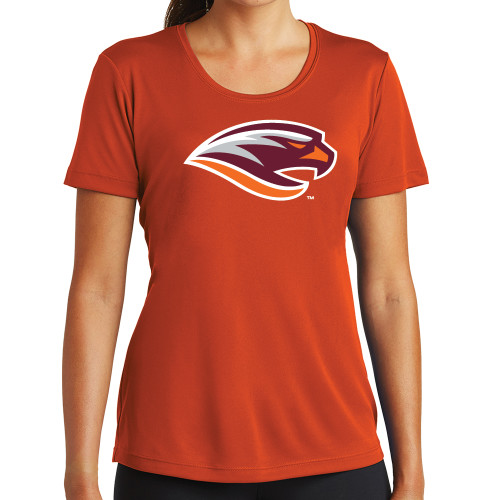  Womens Orange Performance Tee - River Hawk