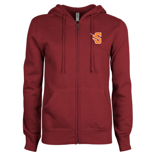  ENZA Womens Maroon Fleece Full Zip Hoodie - S