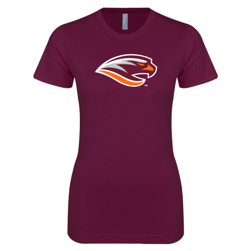  Next Level Womens Maroon Boyfriend Tee - River Hawk