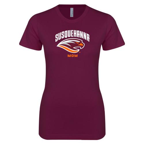  Next Level Womens Maroon Boyfriend Tee - Mom