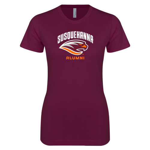  Next Level Womens Maroon Boyfriend Tee - Alumni