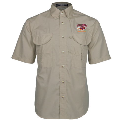  Khaki Fishing Shirt Performance Short Sleeve - Primary Mark