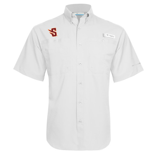  Columbia White Tamiami Performance Short Sleeve Shirt - S