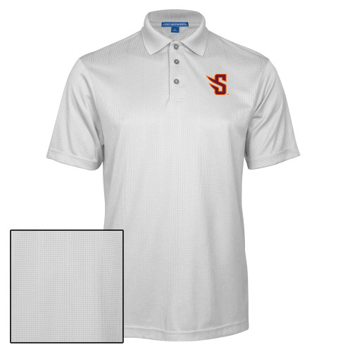  White Performance Fine Jacquard Polo - S