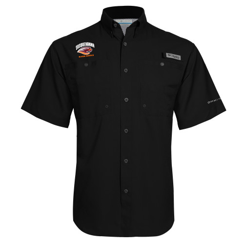  Columbia Black Tamiami Performance Short Sleeve Shirt - Primary Mark