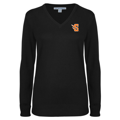  Womens Black VNeck Sweater - S