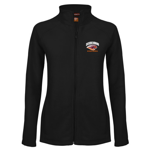  Womens Black Fleece Full Zip Jacket - Primary Mark